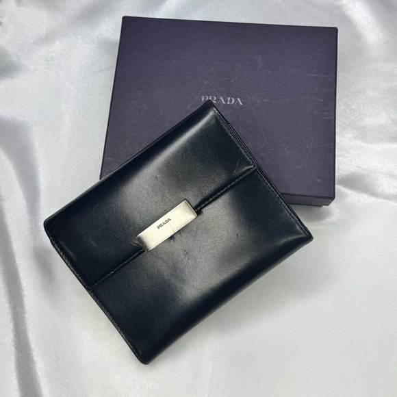 Prada Nero Black Leather Trifold wallet - Picture 1 of 11